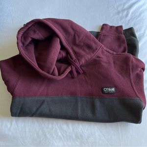 O’Neill Mitchell Pullover Fleece - Medium-charcoal/maroon